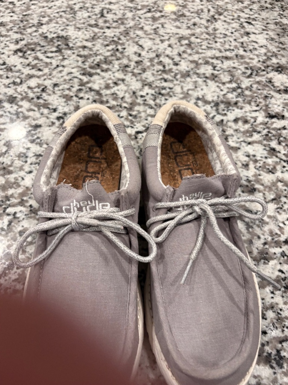 HEYDUDE Wally Linen Natural Gray Men's Size 8 Casual Slip-On Shoes
